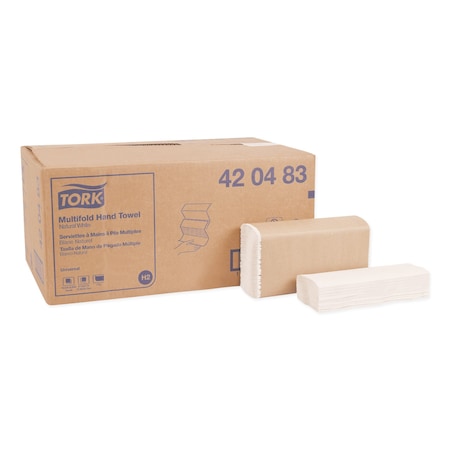 Tork Tork Multifold Hand Towel Natural White H2, Universal, 100% Recycled Fibers, 16 x 250 Sheets, 420483 420483